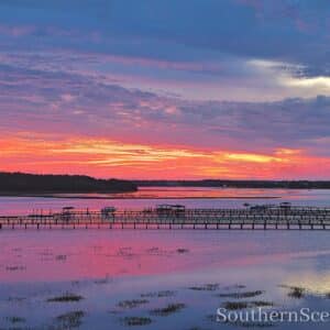 Sunrise on the Skull Creek with Docks