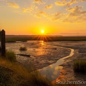 Sunrise and An Antique Rice Bridge